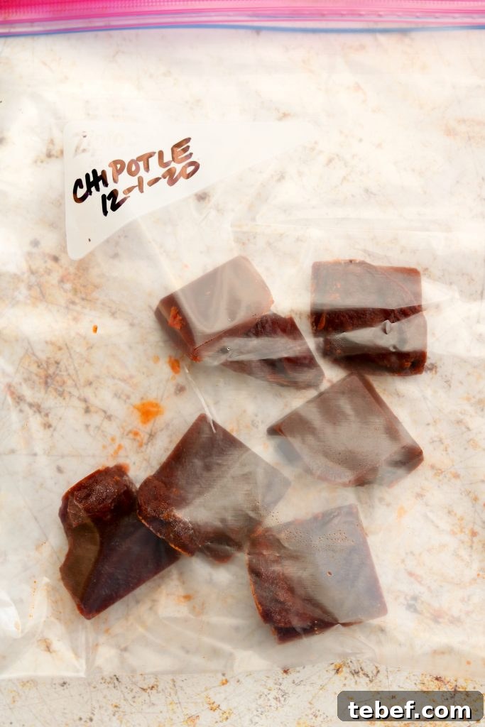 chipotle chiles froze in bag