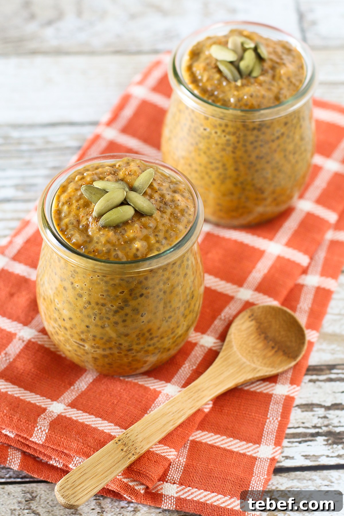 Dairy Free Pumpkin Pie Chia Pudding. A healthy fall dessert, with the classic flavors of pumpkin pie!