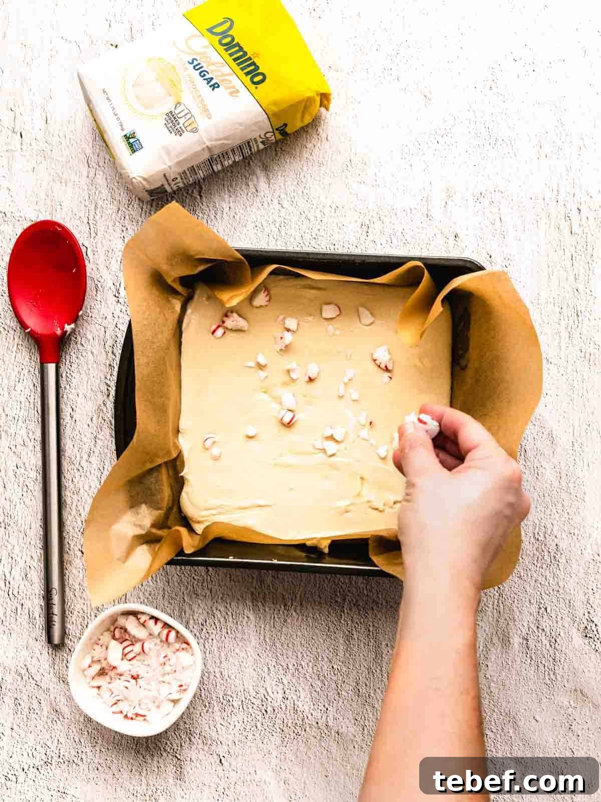 how to make white chocolate peppermint fudge step 9