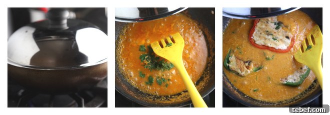 Potato & Paneer Stuffed Pepper In Tomato Curry-Recipe-Step-6