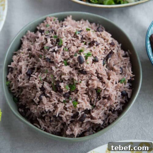 arroz moro in a green bowl.